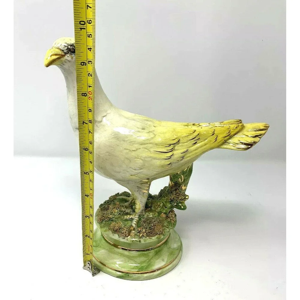 Vintage Freeman Leidy Majolica Ceramic Bird Sculpture 9 3/4